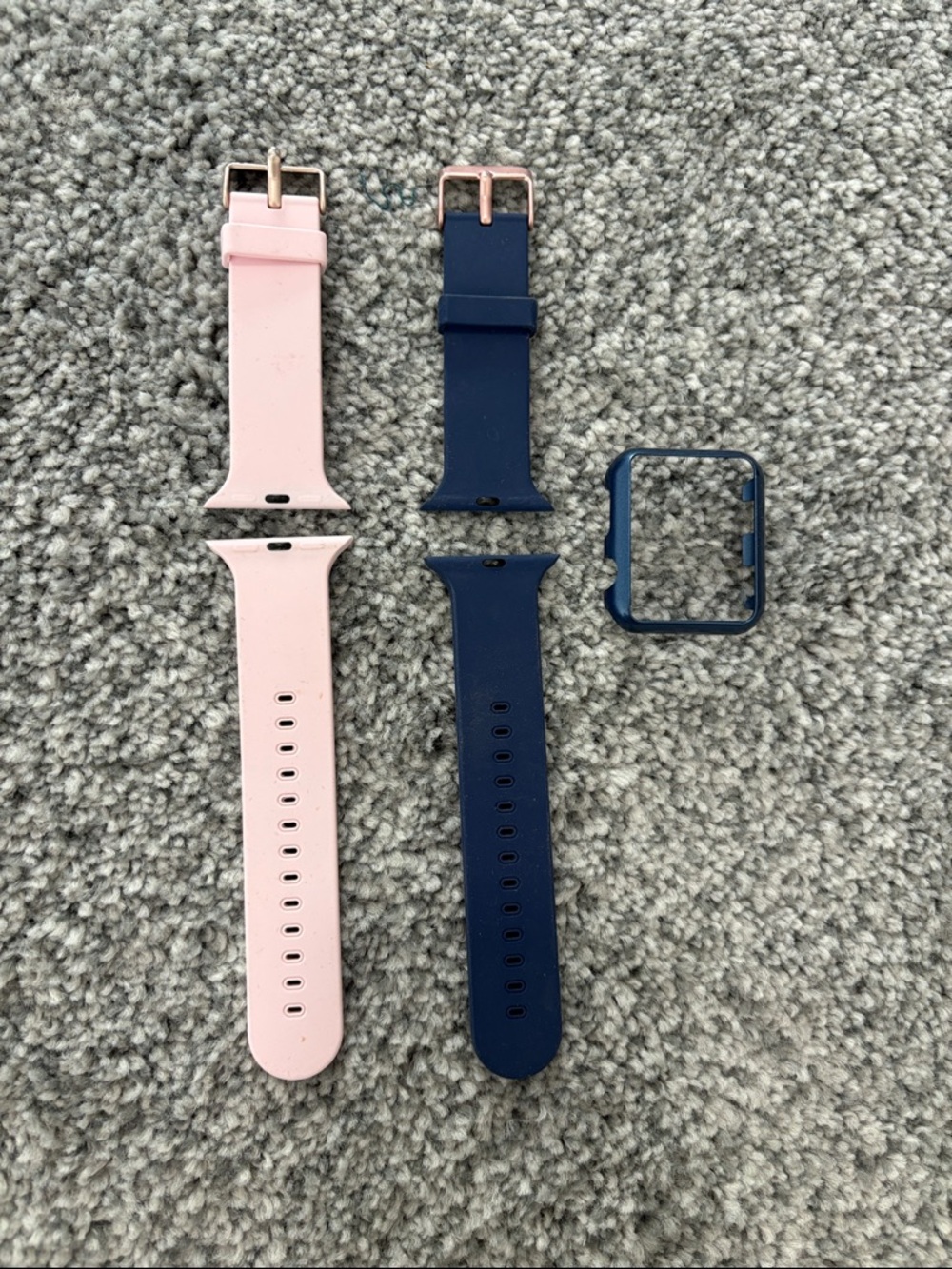 Interchangeable Silicone Watch Bands & Case - Pink & Navy